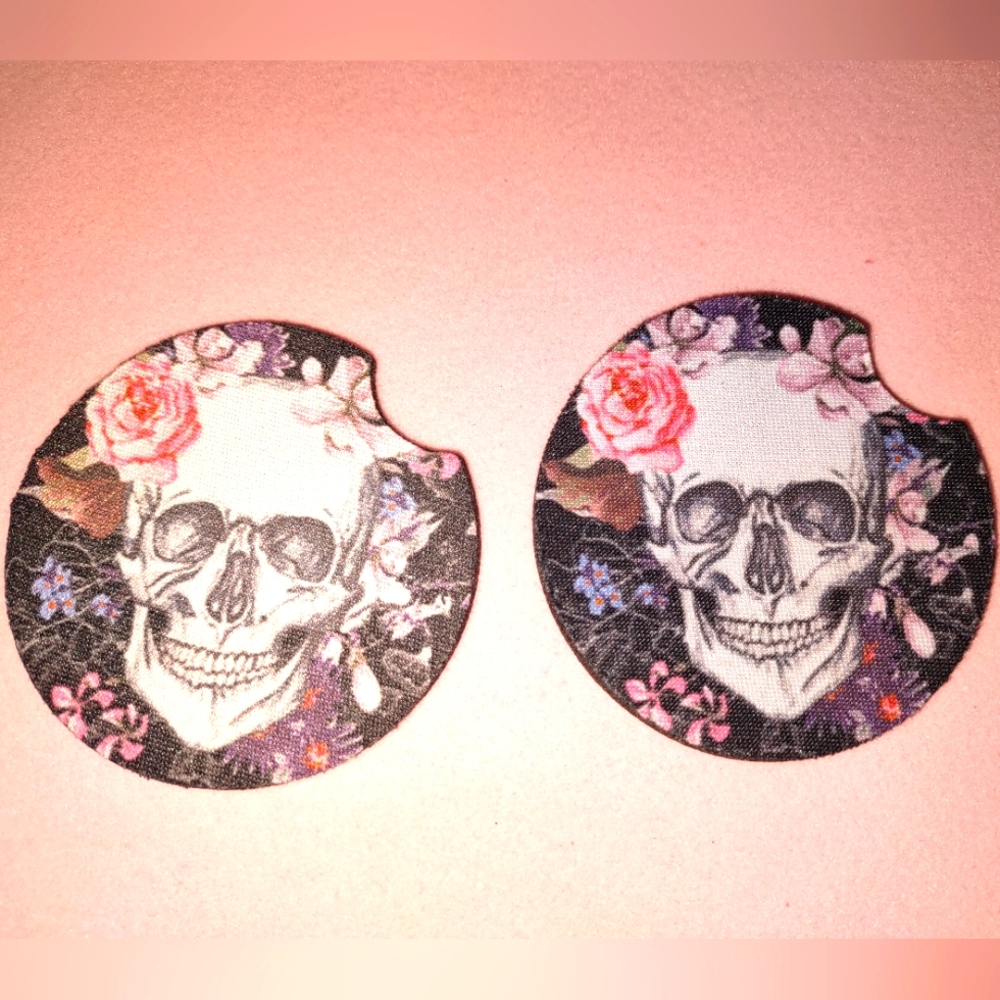 Skull Neoprene Car Coasters